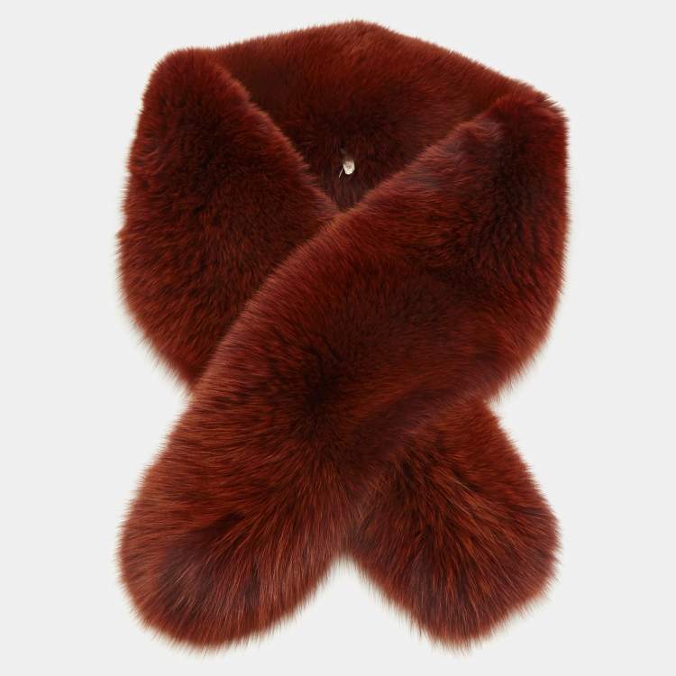 Pre Owned Celine Brown Fox Fur Scarf