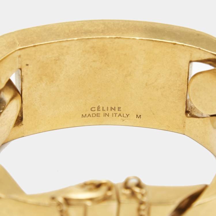 Pre Owned Celine Gold Tone ID Curb Chain Bracelet