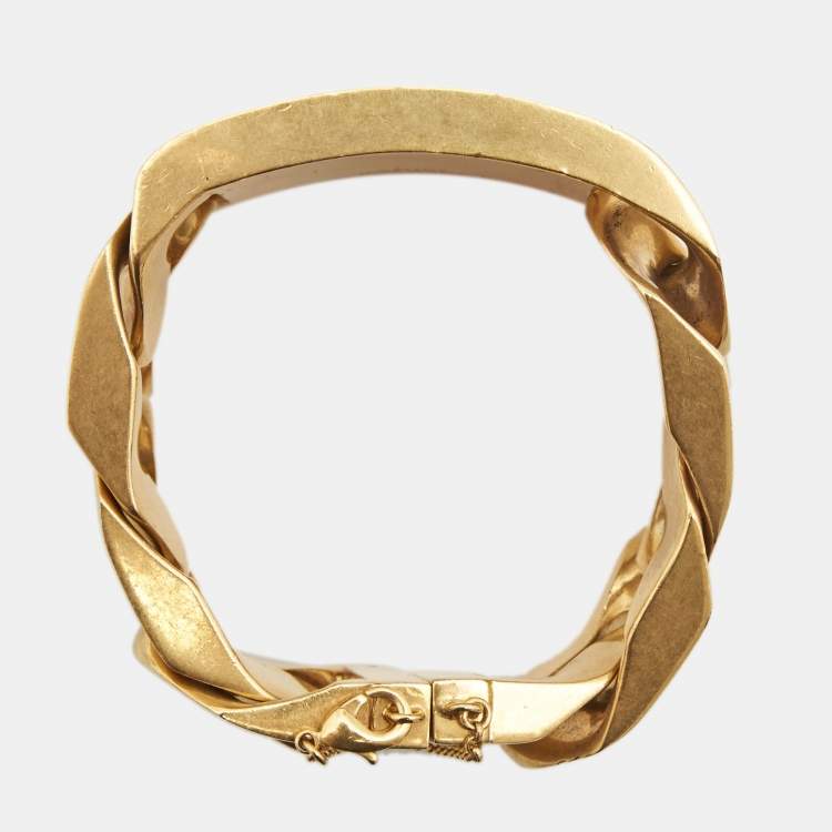 Pre Owned Celine Gold Tone ID Curb Chain Bracelet