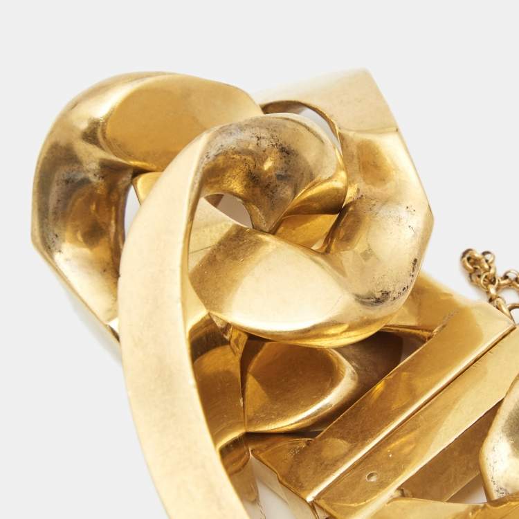 Pre Owned Celine Gold Tone ID Curb Chain Bracelet