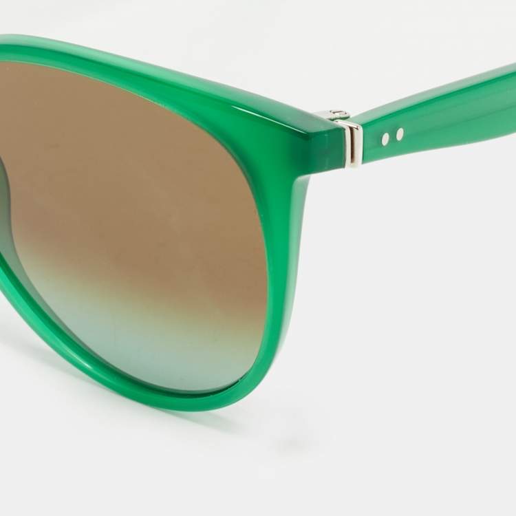 Pre Owned Celine Green CL 41068/S Thin Mary Round Sunglasses