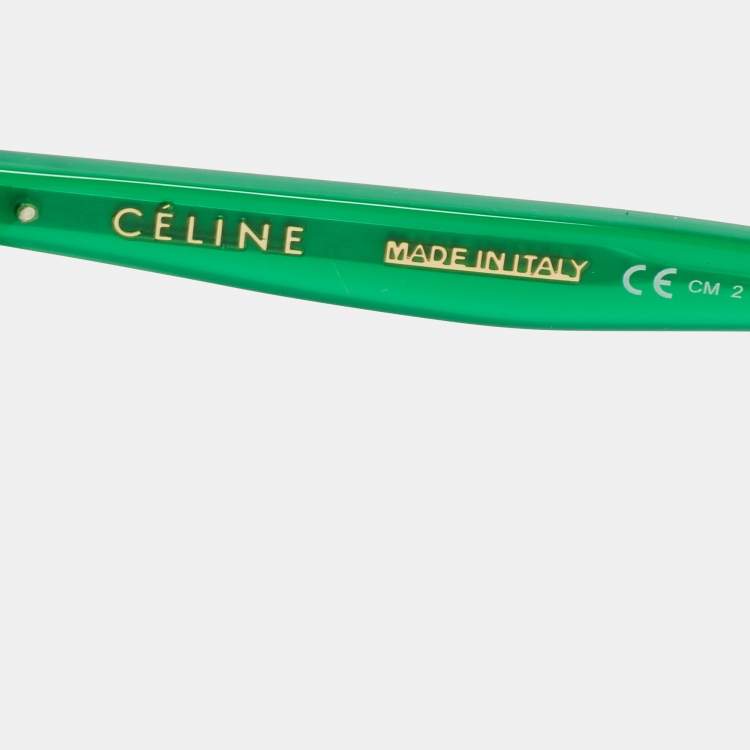 Pre Owned Celine Green CL 41068/S Thin Mary Round Sunglasses
