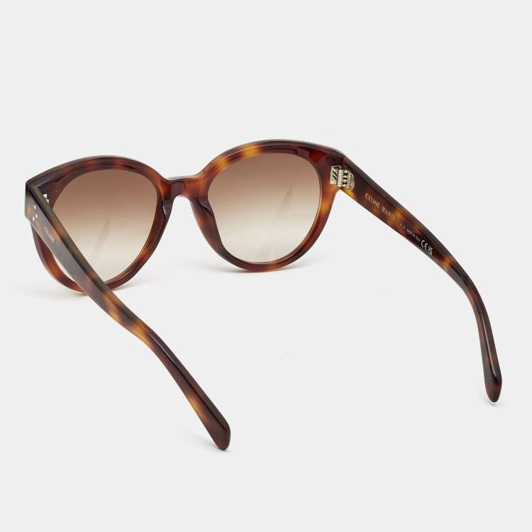 Pre Owned Celine Brown Tortoise CL401691 Cat Eye Sunglasses