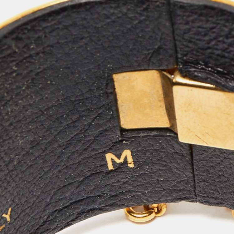 Pre Owned  Céline Gold Tone Wide Cuff Bracelet