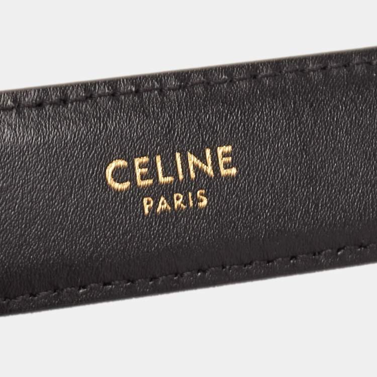 Pre Owned Celine Black Python Leather Waist Belt 80 CM