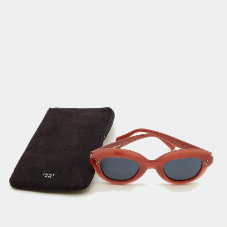 Pre Owned Celine Pink/Black CL 41445/S Round Lola Sunglasses