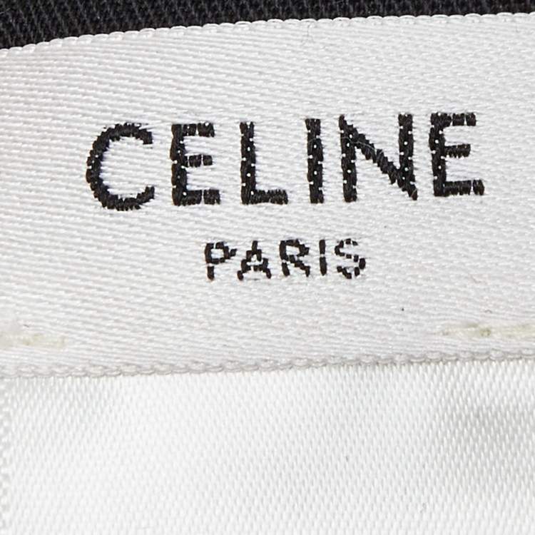Pre Owned Céline Black Logo Embroidered Cotton Canvas Baseball Cap M