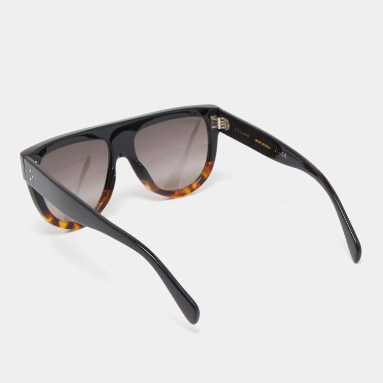 Pre Owned Celine Black/Brown Gradient CL400011 Frame Aviator Sunglasses