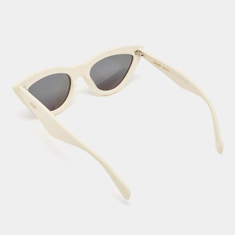 Pre Owned Celine Green/Ivory CL4019IN Cat Eye Sunglasses