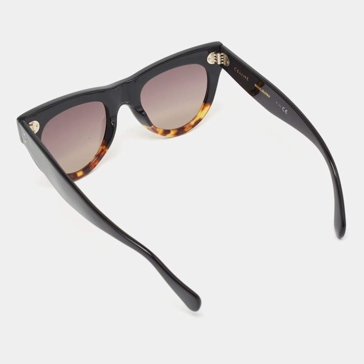 Pre Owned Celine Dark Brown/Black Tortoise Cl400161 Sunglasses