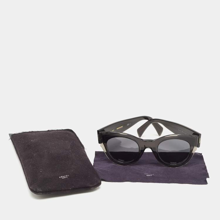Pre Owned Celine Black Cl41447S Round Tinted Sunglasses
