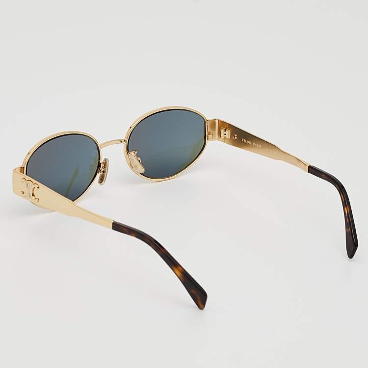 Celine Triomphe Logo Oval Acetate Sunglasses | Neiman Marcus