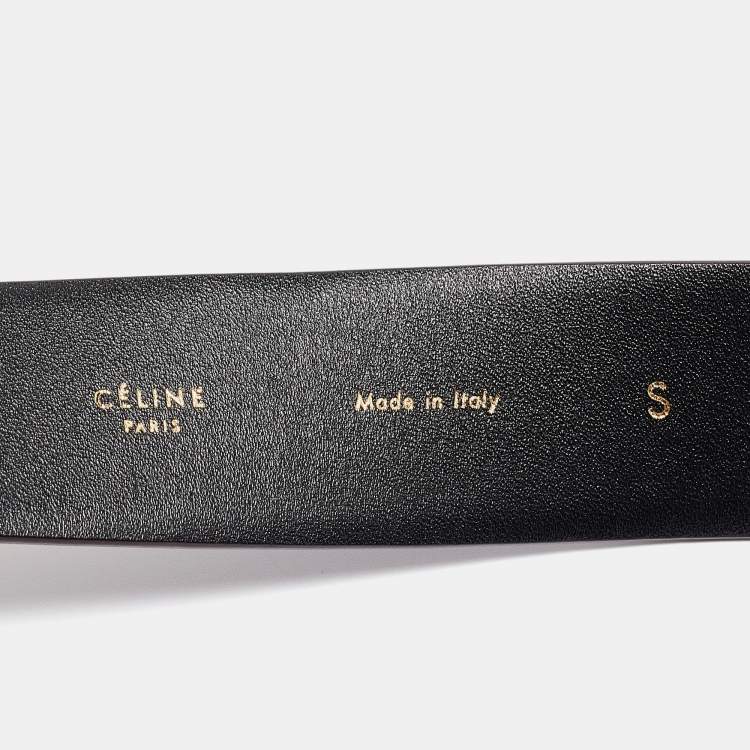 مملوكة مسبقًا Celine Burgundy Leather Wide Buckle Belt S