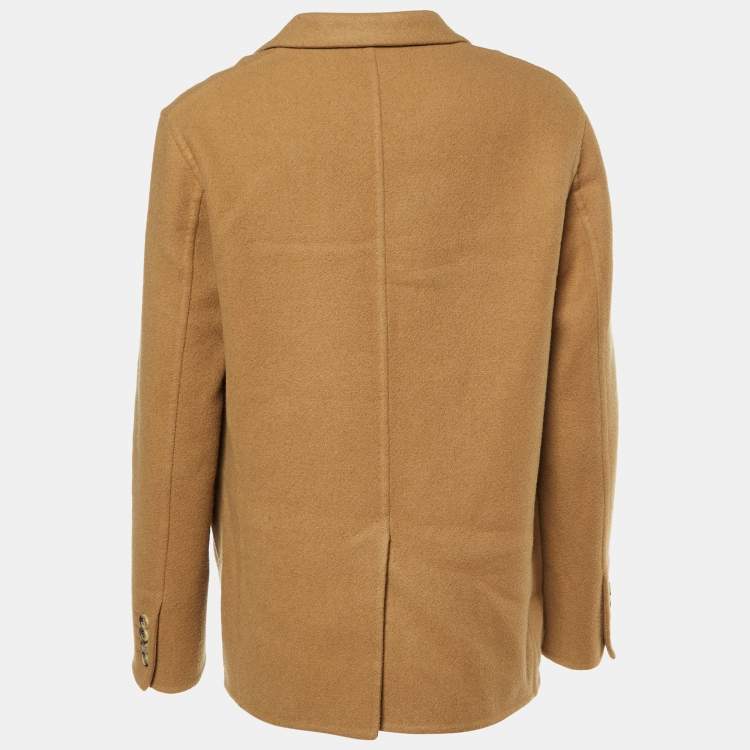 Pre Owned Celine Brown Cashmere Double Breasted Blazer M