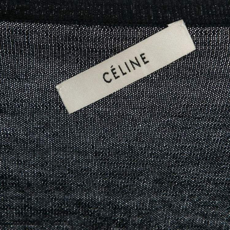 Pre Owned Celine Navy Blue Wool Blend Button Front Cardigan XS
