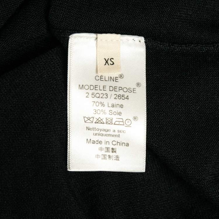 Pre Owned Celine Navy Blue Wool Blend Button Front Cardigan XS