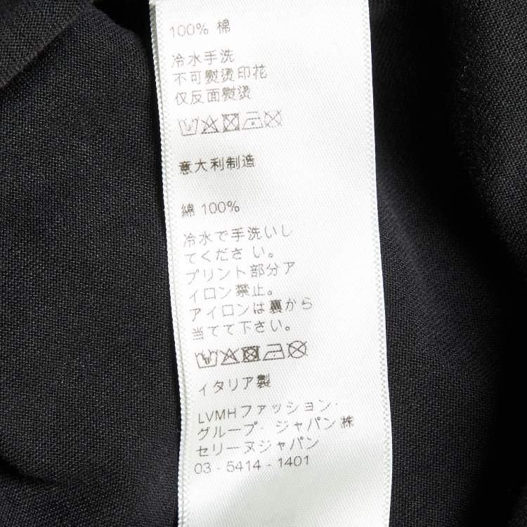 Pre Owned Celine Black Show Invitation 'Labyrinth' Print Cotton T-Shirt S 