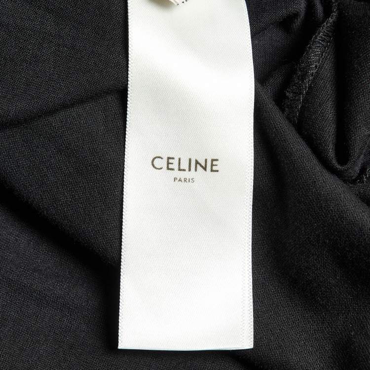 Pre Owned Celine Black Show Invitation 'Labyrinth' Print Cotton T-Shirt S 