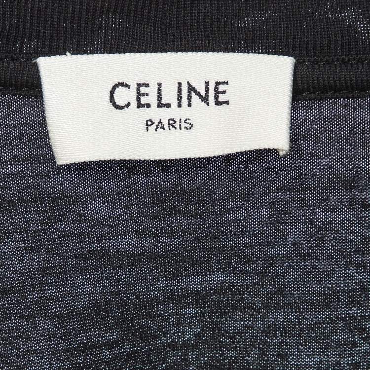Pre Owned Celine Black Show Invitation 'Labyrinth' Print Cotton T-Shirt S 