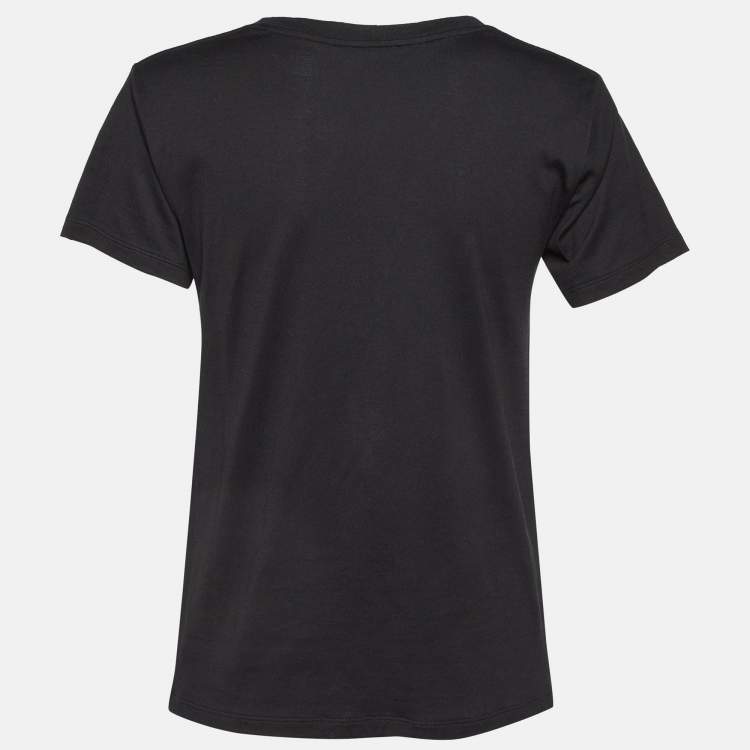 Pre Owned Celine Black Show Invitation 'Labyrinth' Print Cotton T-Shirt S 