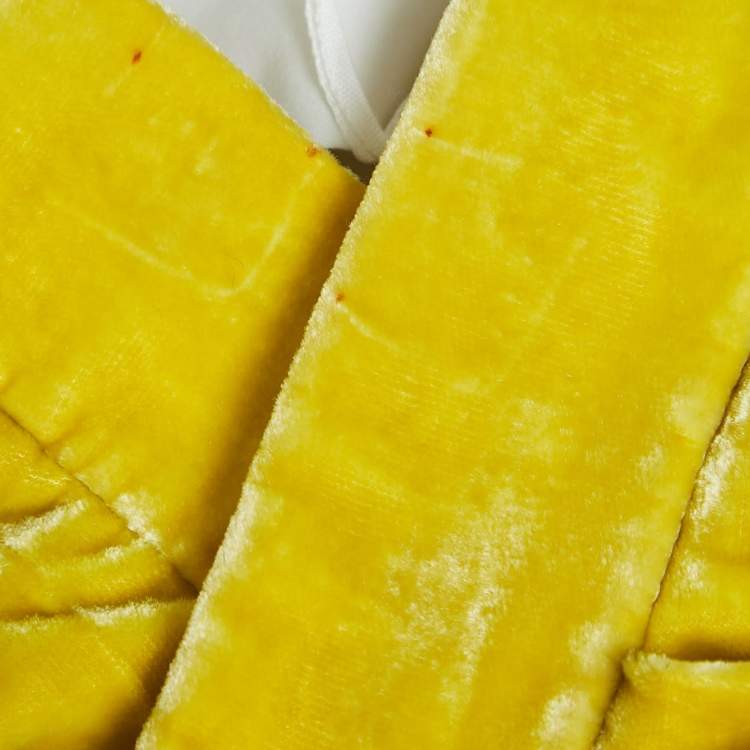 Pre Owned Celine Yellow  Velvet Wide-leg Pants M