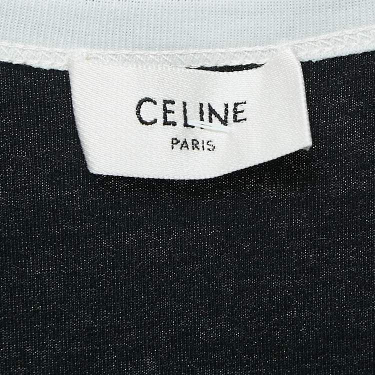 Pre Owned Celine Black Logo Print Cotton Knit Camisole XS