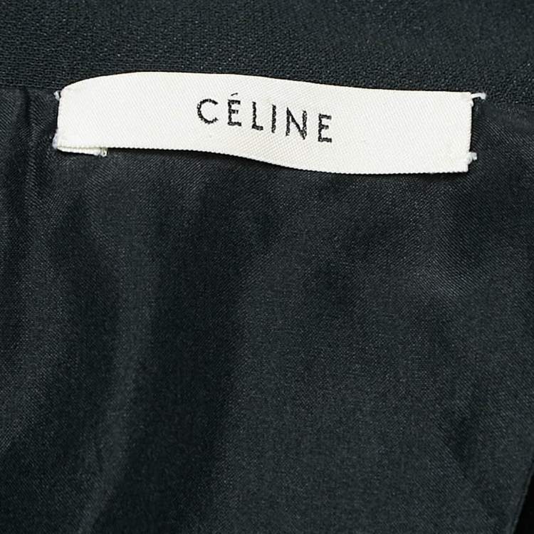 Pre Owned Celine Black Patchwork Detail Wool Sleeveless Coat S