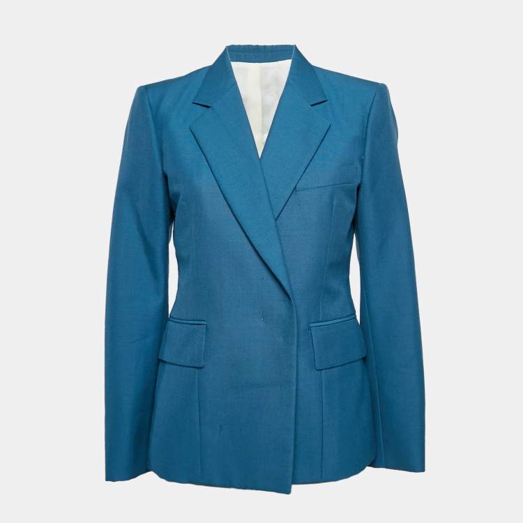Pre Owned Celine Blue Wool Single Breasted Blazer M