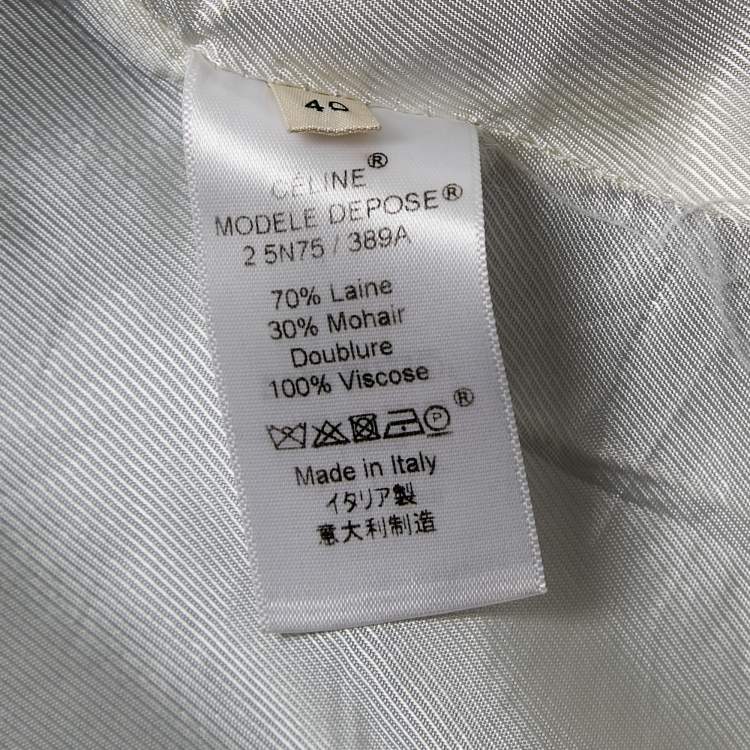 Pre Owned Celine Blue Wool Single Breasted Blazer M