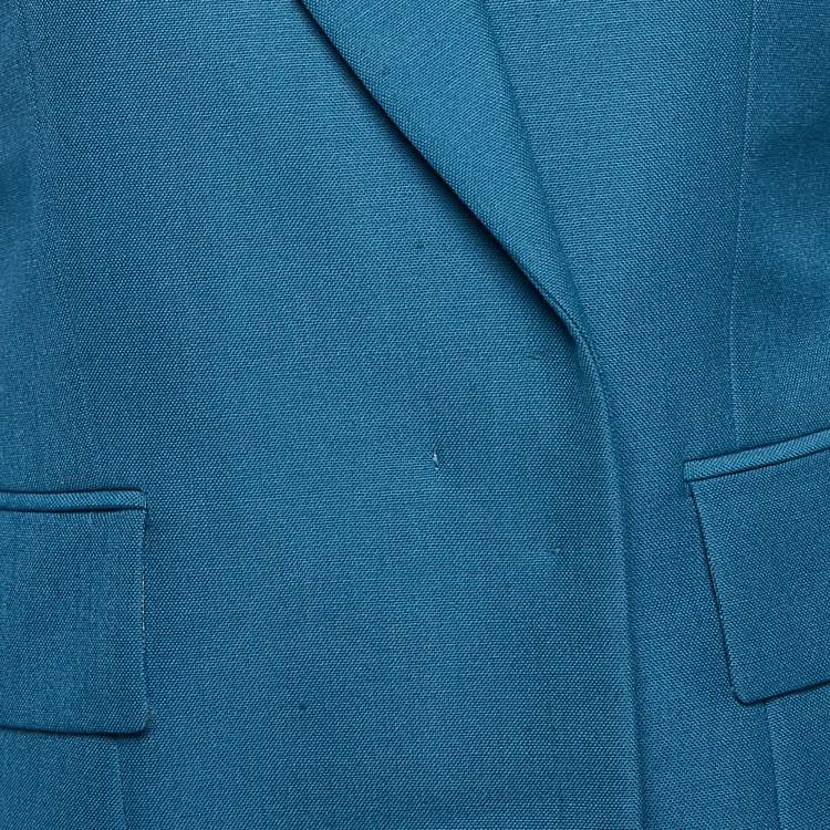 Pre Owned Celine Blue Wool Single Breasted Blazer M