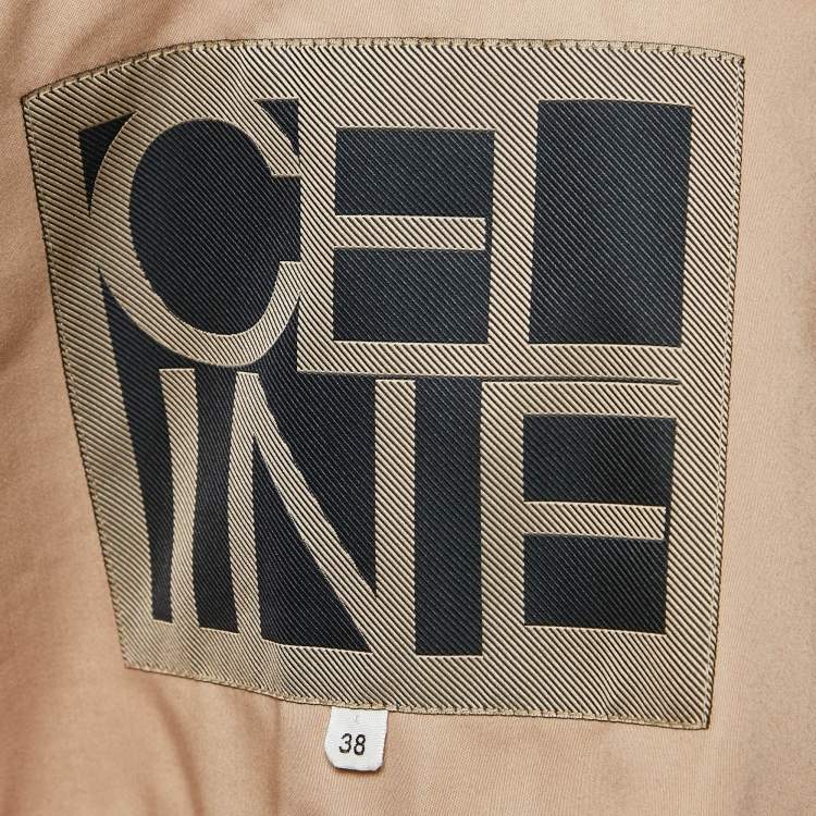 Pre Owned Celine Light Brown Cotton Blend Single Breasted Trench Coat M
