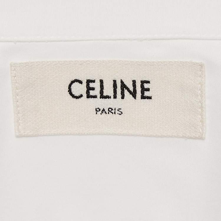 Pre Owned Celine White Cotton Button Front Shirt M