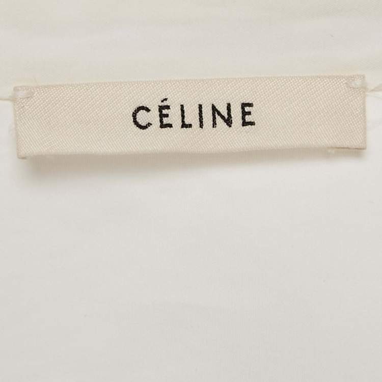 مملوكة مسبقًا Celine White Cotton Waist Belt Detail Mini Dress M
