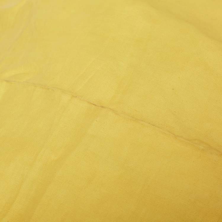 Pre Owned Celine Yellow Linen Blend Pleated Cut-Out Maxi Dress M