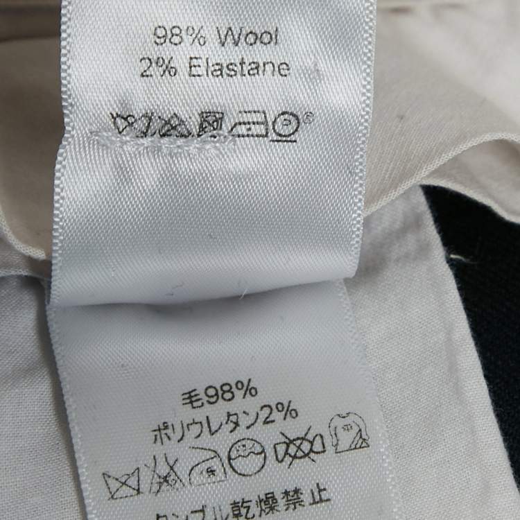 Pre Owned Celine Navy Blue Wool Gabardine Trousers S