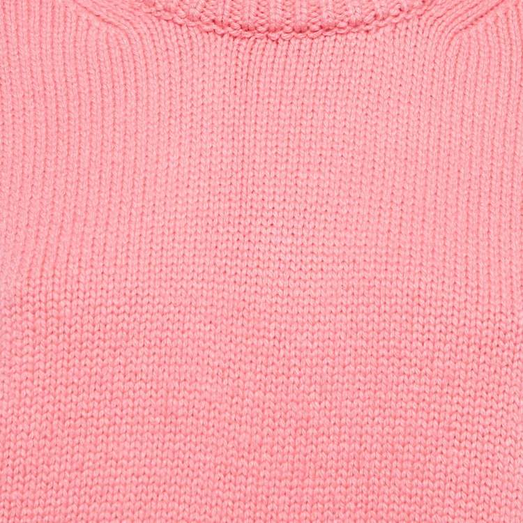 Pre Owned Celine Pink Cashmere Long Sleeve Sweater XS