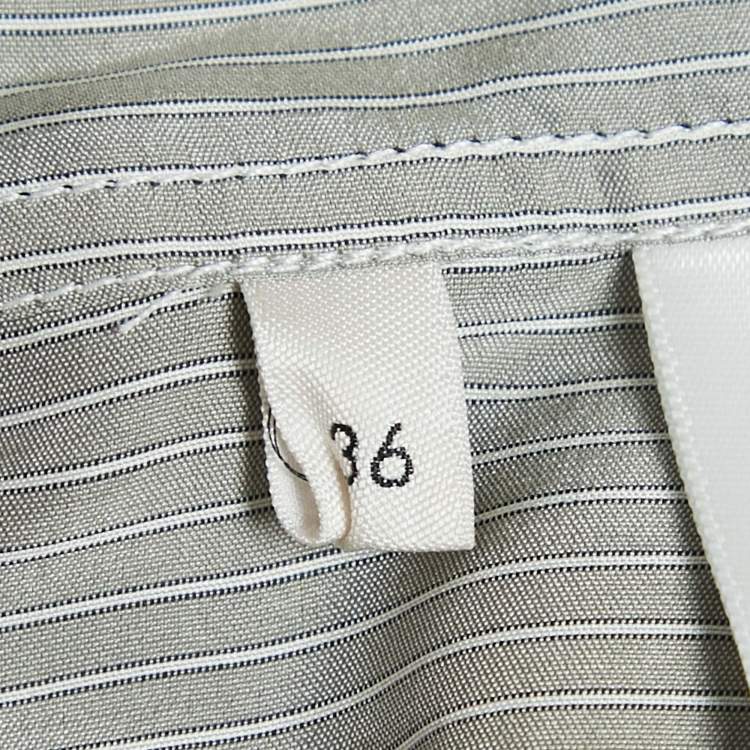 Pre Owned Celine Grey Striped Silk Button Front Shirt S 