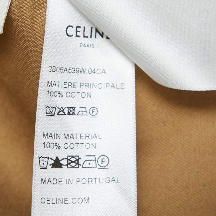 Pre Owned Celine Brown Cotton Crop Shirt S