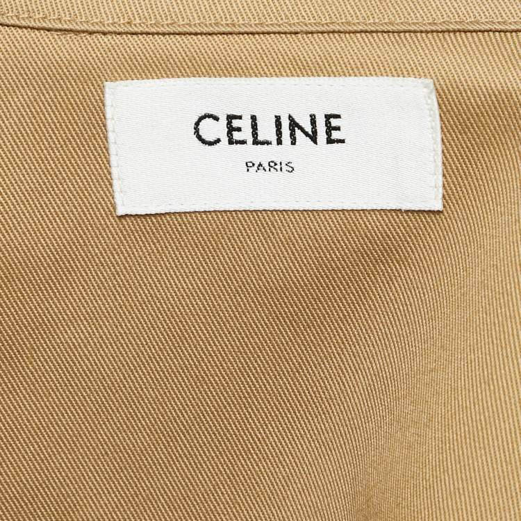 Pre Owned Celine Brown Cotton Crop Shirt S