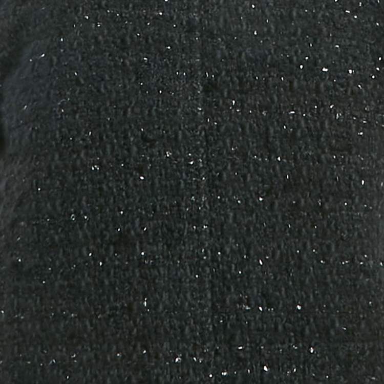 Pre Owned Celine Black Wool Blend Tweed Cape M