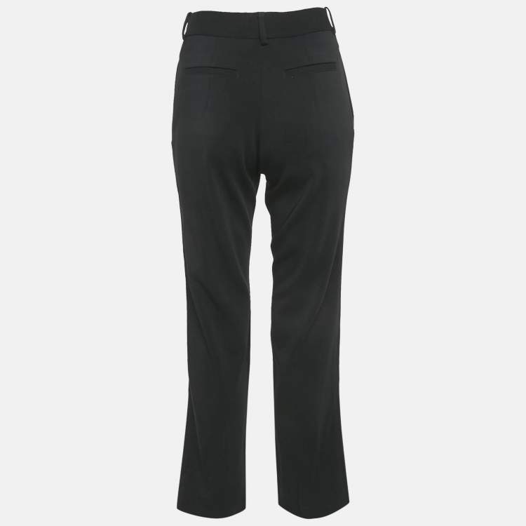 Pre Owned Celine Black Gabardine Pintuck Trousers M