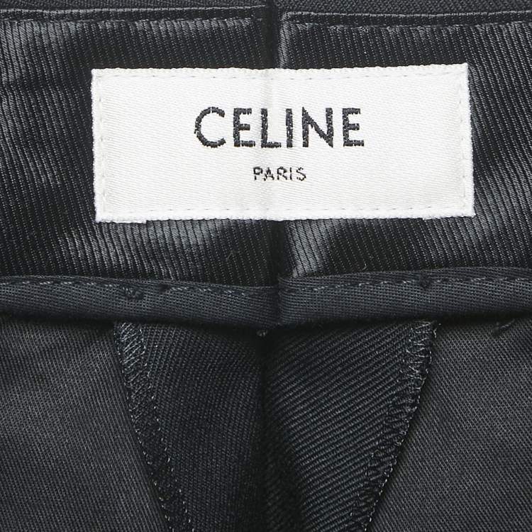 Pre Owned Celine Black Wool Pleated Shorts S