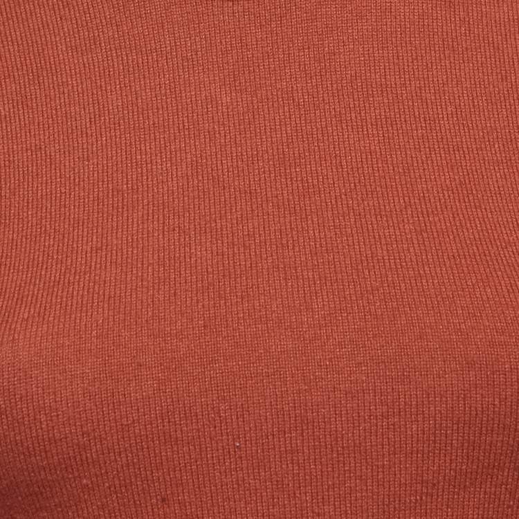 Pre Owned Celine Orange Cashmere Knit Turtle Neck Top M