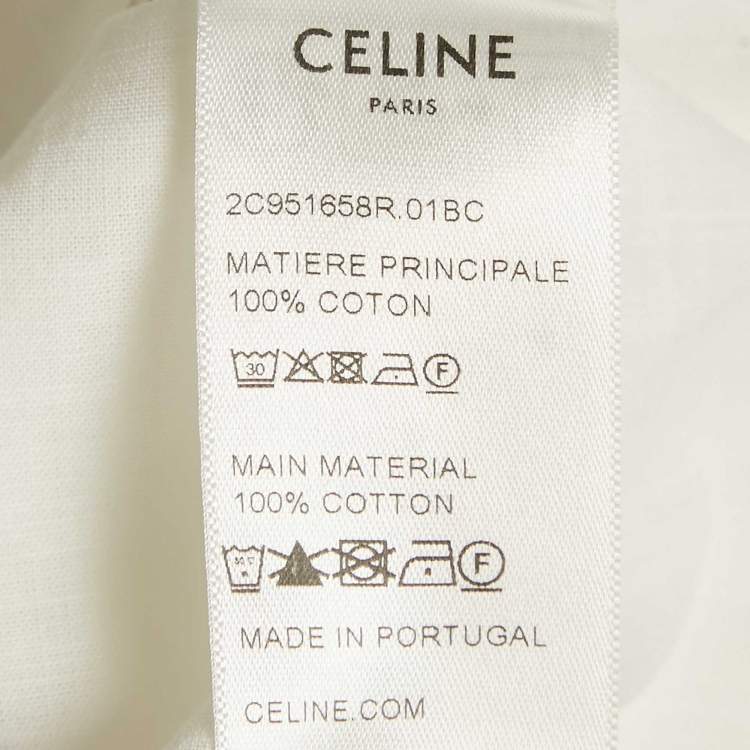 Pre Owned Celine White Cotton Button Front Shirt S