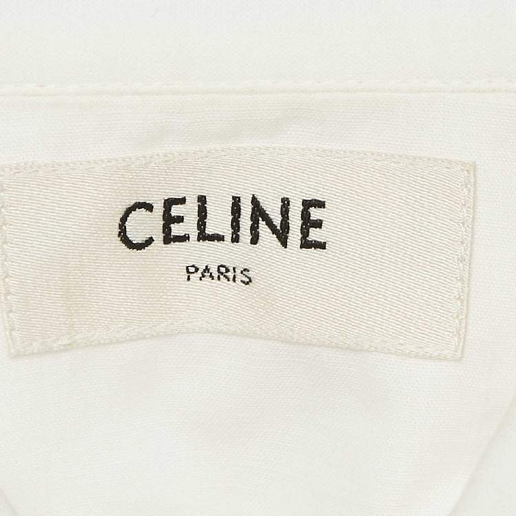 Pre Owned Celine White Cotton Button Front Shirt S