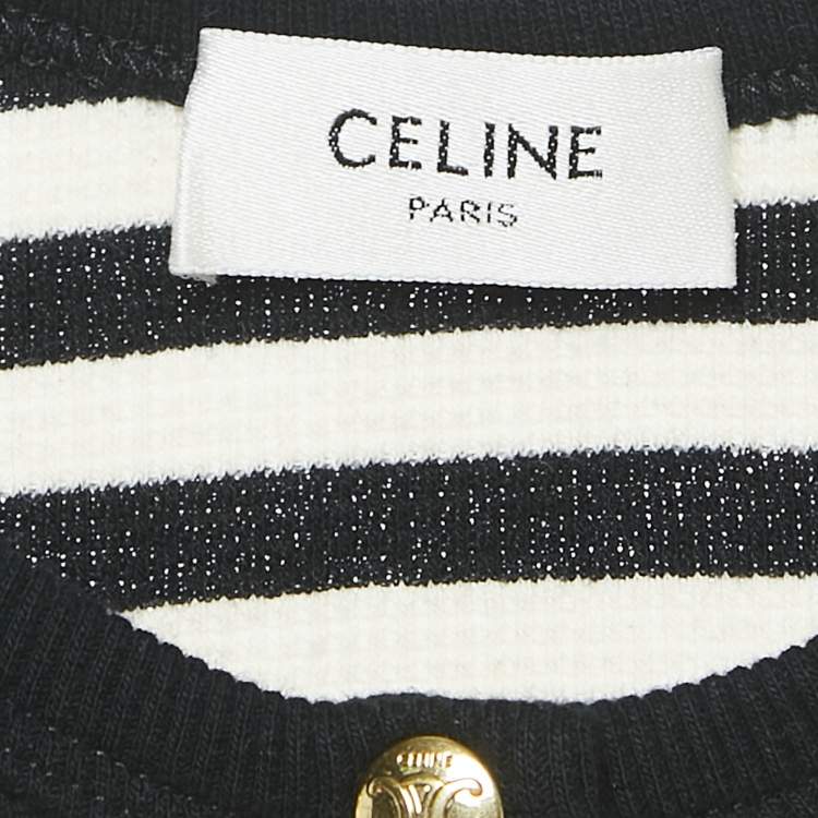 Pre Owned Celine Black Rib Knit Marinière Tank Top XS