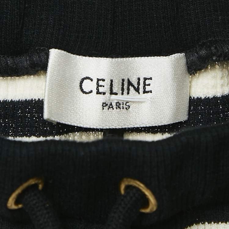 Pre Owned Celine Black Rib Knit Marinière Shorts XS