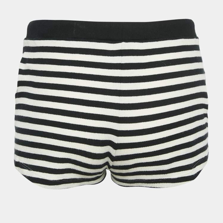 Pre Owned Celine Black Rib Knit Marinière Shorts XS