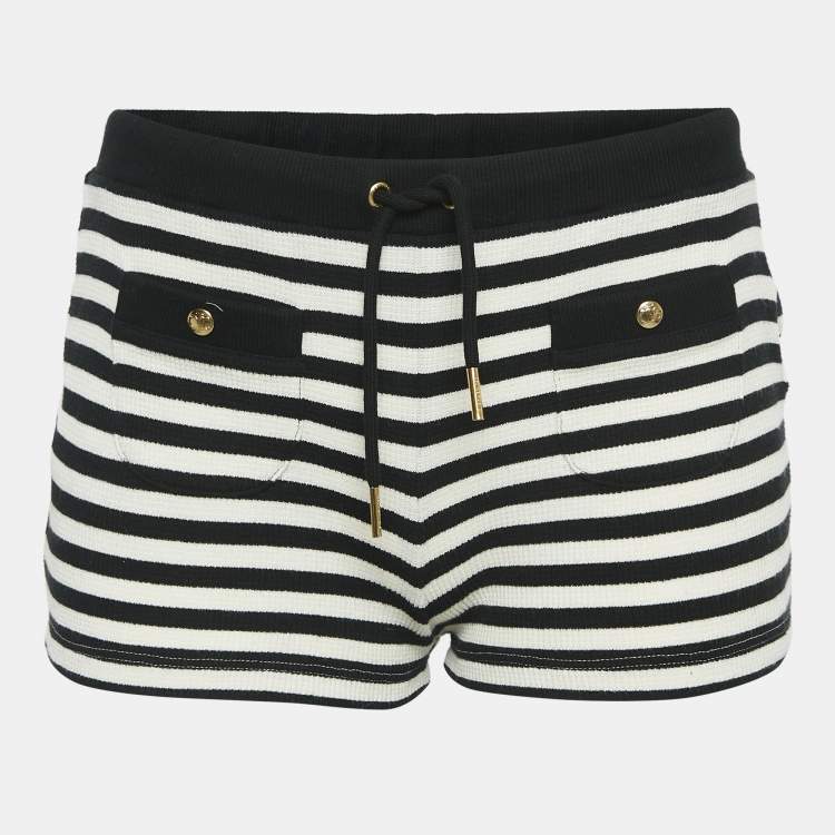 Pre Owned Celine Black Rib Knit Marinière Shorts XS