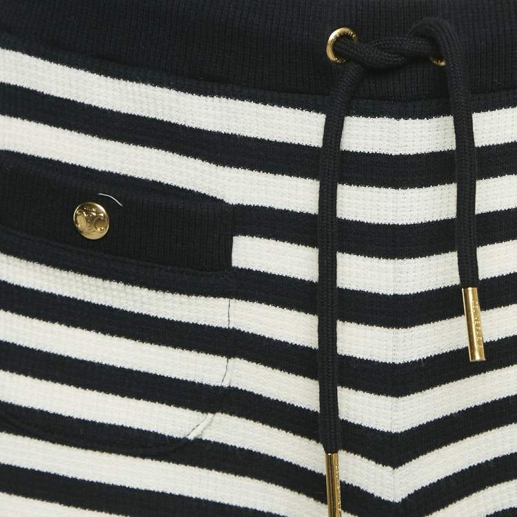 Pre Owned Celine Black Rib Knit Marinière Shorts XS